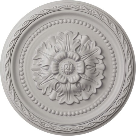 Palmetto Ceiling Medallion, Hand-Painted Ultra Pure White, 11 1/2OD X 1P